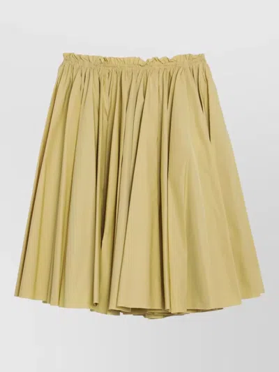 Ami Alexandre Mattiussi Flared Skirt Elastic Waistband Gathered Detail In Nude