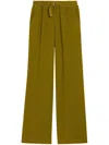 Ami Alexandre Mattiussi Khaki Flare Fit Elasticated Trousers Green In Green