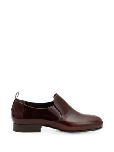 Ami Alexandre Mattiussi Brown Flat Cow Leather Shoes Brown