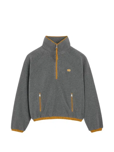 Ami Alexandre Mattiussi Ami Paris Orange Grey Vareuse Sweatshirt In Gray