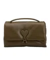 Ami Alexandre Mattiussi Khaki Leather Voulez-vous Bag Green In Green
