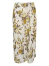Ami Alexandre Mattiussi Floral-motif Midi Skirt In Brown