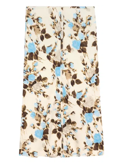 Ami Alexandre Mattiussi Floral-print A-line Skirt In Multi