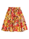 Ami Alexandre Mattiussi Floral-print Cotton Midi Skir In Green
