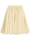 Ami Alexandre Mattiussi Ami Flowing Poppy Cream Wool Pleated Skirt