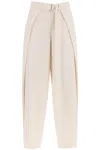 Ami Alexandre Mattiussi Ami Paris Wide Fit Pants With Floating Panels In White