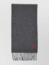 Ami Alexandre Mattiussi Folded Edge Fringe Detail Scarf