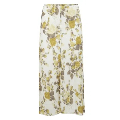 Ami Alexandre Mattiussi Frayed Floral Midi Skirt In Multi