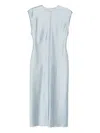 Ami Alexandre Mattiussi Frayed Midi Dress In Blue