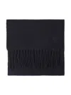 Ami Alexandre Mattiussi Fringed Black Wool Scarf In Black