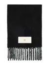 Ami Alexandre Mattiussi Fringed Double Sided Scarf In Black