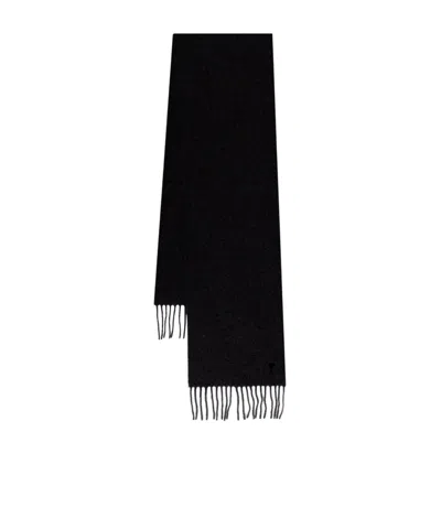 Ami Alexandre Mattiussi Fringed Scarf In Black