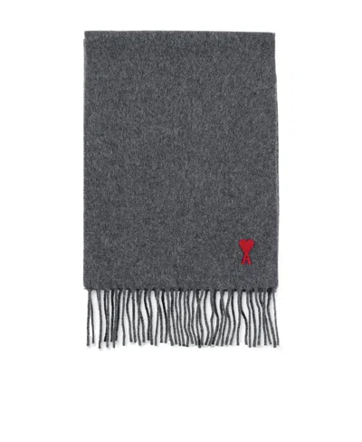 Ami Alexandre Mattiussi Fringed Scarf In Black