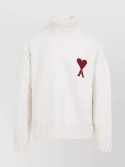 AMI ALEXANDRE MATTIUSSI FUNNEL NECK KNIT SWEATER DESIGN