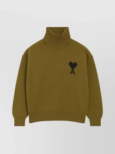 AMI ALEXANDRE MATTIUSSI FUNNEL NECK KNITWEAR LONG SLEEVE SWEATER