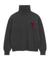 Ami Alexandre Mattiussi Ami Paris Grey Turtleneck Sweater Ami De Coeur Men In Black