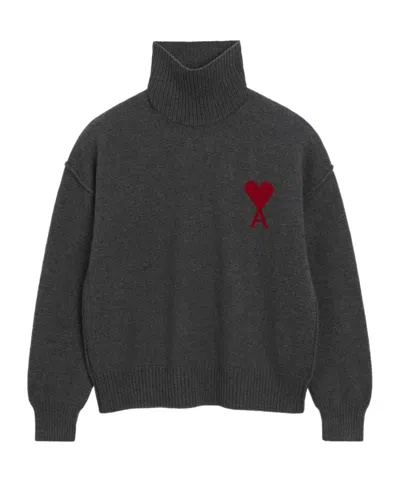AMI ALEXANDRE MATTIUSSI AMI PARIS AMI DE COEUR TURTLENECK KNITTED JUMPER