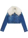 Ami Alexandre Mattiussi Jeansjacke Mit Pelzkragen In Blue