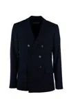 Ami Alexandre Mattiussi Dual Buttoned Blazer Notch Lapels In Navy Blue