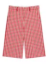 Ami Alexandre Mattiussi Gingham-check Bermuda Shorts In Red