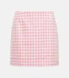 Ami Alexandre Mattiussi Gingham Cotton And Wool Miniskirt In Candy Pink
