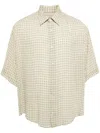 Ami Alexandre Mattiussi Gingham-print Shirt In 1932 Chalk/olive