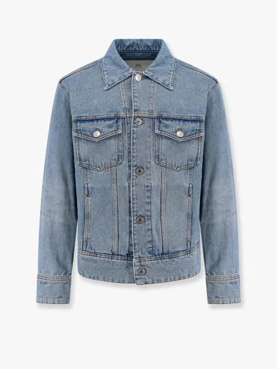 Ami Alexandre Mattiussi Giubbino Denim Con Patch Ami Paris Sulla Parte Posteriore In Blu