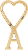 Ami Alexandre Mattiussi Gold Ami De Coeur Hook Keychain In 907 Vibrated Brass