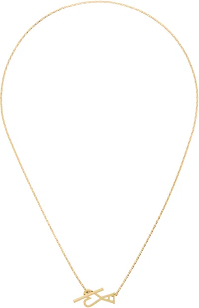 Ami Alexandre Mattiussi Gold Brass Ami De Coeur 2 In 1 Chain Necklace In 902 Gold