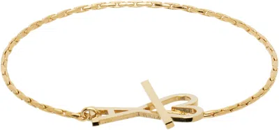 Ami Alexandre Mattiussi Gold Brass Ami De Coeur Chain Bracelet In Gold/902
