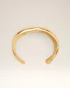 Ami Alexandre Mattiussi Large Size Hammered Cuff In Gold-plated Brass. In Gold