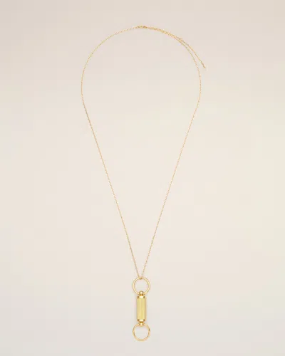 Ami Alexandre Mattiussi Gold Brass Glasses Pendant Necklace Yellow