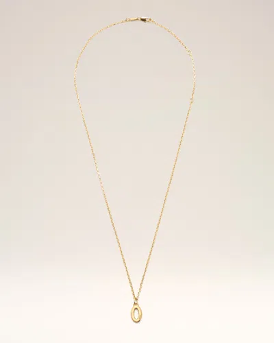 Ami Alexandre Mattiussi Gold Brass Hammered "0" Pendant Necklace Gold In Gray