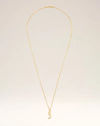 Ami Alexandre Mattiussi Hammered Number Pendant Necklace In Gold