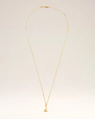 Ami Alexandre Mattiussi Gold Brass Hammered "4" Pendant Necklace Gold