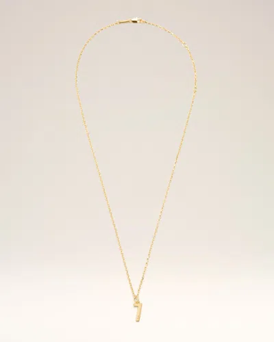 Ami Alexandre Mattiussi Hammered Number-pendant Necklace In Gold