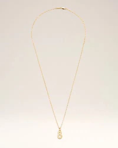 Ami Alexandre Mattiussi Gold Brass Hammered "8" Pendant Necklace Gold