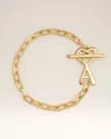 Ami Alexandre Mattiussi Gold Brass Hammered Ami De Coeur Bracelet Gold In Gold