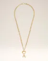 Ami Alexandre Mattiussi Gold Brass Hammered Ami De Coeur Necklace Gold In Gold
