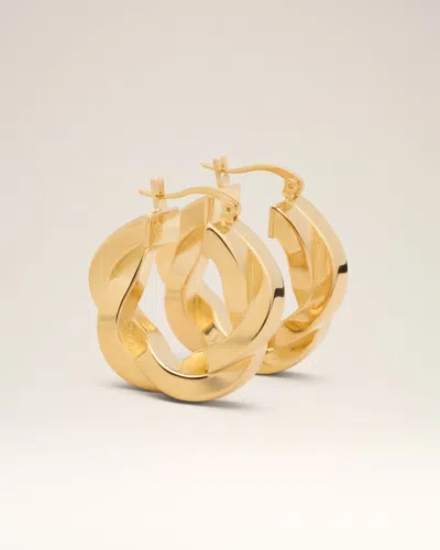 Ami Alexandre Mattiussi Gold Brass Tresse Hoops Yellow In Pink
