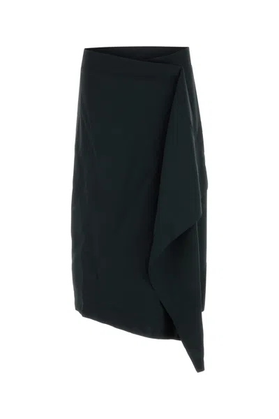 Ami Alexandre Mattiussi Ami Paris Anthracite Grey Wool Skirt Women In Black
