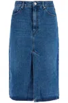 Ami Alexandre Mattiussi Ami Alexandre Matiussi Denim Midi Skirt In Seven