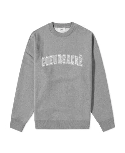 AMI ALEXANDRE MATTIUSSI AMI PARIS GRAPHIC PRINTED CREWNECK SWEATSHIRT