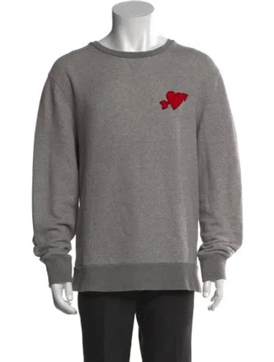 Pre-owned Ami Alexandre Mattiussi Graphic Print Crew Neck Sweatshirt In Gray