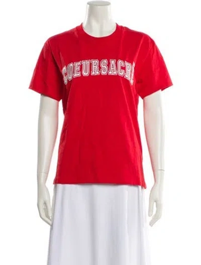 Pre-owned Ami Alexandre Mattiussi Graphic Print Crew Neck T-shirt In Red