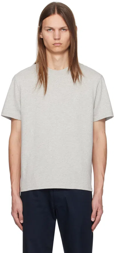Ami Alexandre Mattiussi Gray Ami De Coeur T-shirt In Ash Grey/0951