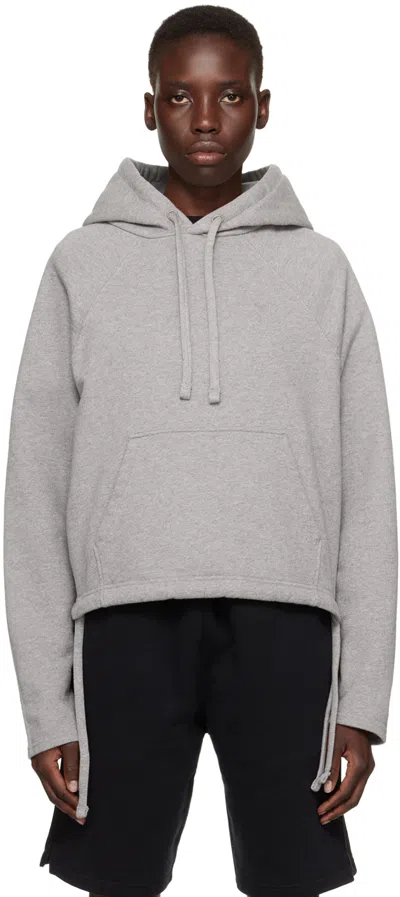 Ami Alexandre Mattiussi Gray Ami De Cœur Hoodie In Canvas Heather Grey