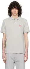 Shop Ami Alexandre Mattiussi Gray Ami De Cœur Polo In 0951 Heather Grey
