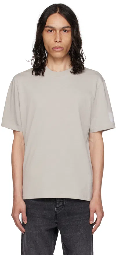 Ami Alexandre Mattiussi Gray Ami De Cœur T-shirt In Pearl Grey/088