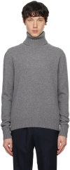 Ami Alexandre Mattiussi Heart Friend Turtleneck Sweater In Cashmere Blend In Gray